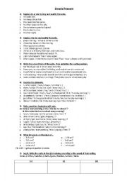 English Worksheet: Simple present