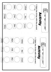 English Worksheet: colour