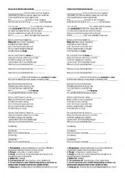 English Worksheet: Somebody that I used to know