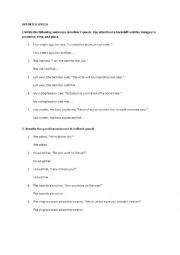 English Worksheet: Reported Speech