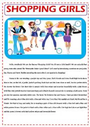 English Worksheet: SHOPPING GIRLS - CLOTHES