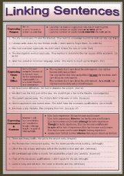 English Worksheet: Linking Sentences