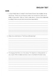 English Worksheet: oscar wilde