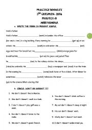 English Worksheet: PRACTICE BOOKLET 