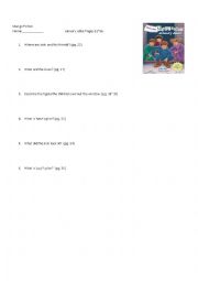 comprehension test for the book, 