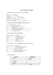 English Worksheet: Test -5th grade