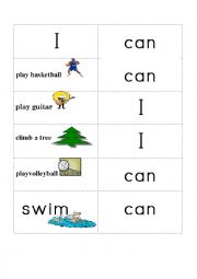 English Worksheet: I can ability cut&paste activity