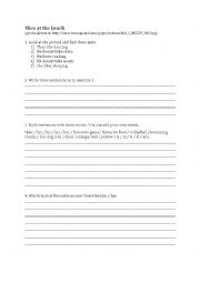 English Worksheet: Mice at the beach