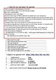 English Worksheet: simple present tense