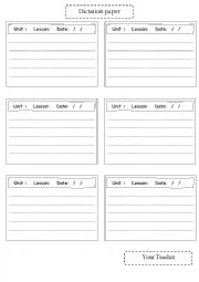 English Worksheet: Dictation paper