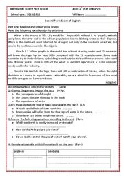 English Worksheet: second term exam