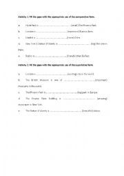 English Worksheet: SUPERLATIVES AND COMPARATIVES