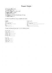 English Worksheet: Present Simple