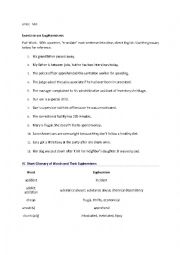 English Worksheet: An exercise on Euphemisms