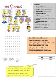 English Worksheet: The Simpsons family