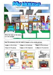 English Worksheet: My House