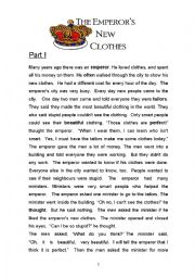 English Worksheet: The Emperors new clothes