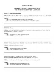 English Worksheet: Linking Words 