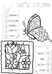 English Worksheet: Lets colour!