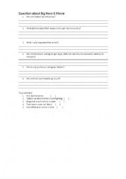 English Worksheet: Big Hero 6 