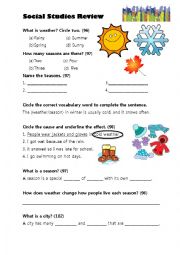 English Worksheet: Weather Review Worksheet