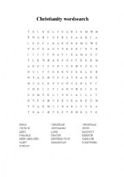 English Worksheet: Christianity wordsearch