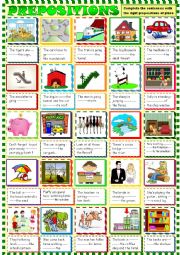 English Worksheet: Prepositions, practice makes perfect