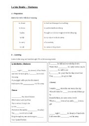 English Worksheet: Simple Past - Madonna