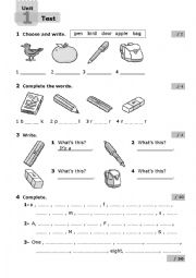 English Worksheet: Level 0 Test 