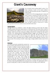 English Worksheet: Giant´s Causeway. 