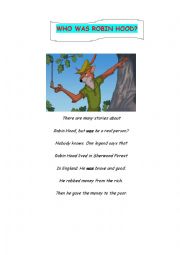English Worksheet: Who was Robin Hood?