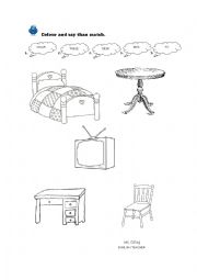 English Worksheet: MY ROOM