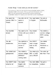 English Worksheet: Humanbingo