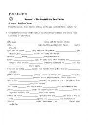 English Worksheet: Friends - The One With The Two Parties