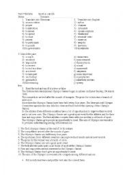 English Worksheet: test  Sport in our life
