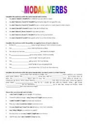 English Worksheet: modal verbs