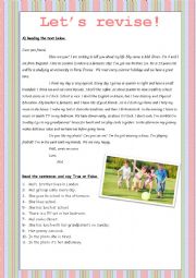 English Worksheet: Lets Revise! 1