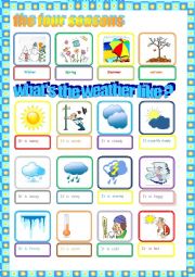 English Worksheet: weather pictionary 