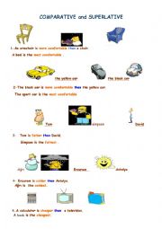 English Worksheet: comparatives and superlatives