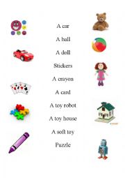 English Worksheet: Toys-Match 