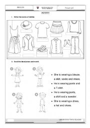 English Worksheet: Clothes