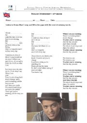 English Worksheet: Song Just the way you are