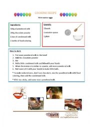 English Worksheet: Easter cooking recipe