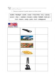 English Worksheet: British or American?