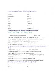 English Worksheet: Comparative and superlative adjectives