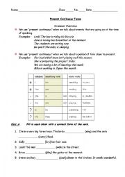 English Worksheet: Present Continuous Tense