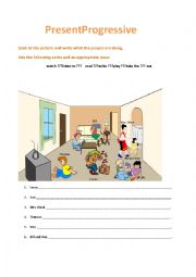 English Worksheet: Present Progressive