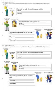 English Worksheet: The Simpsons in the PAST! 