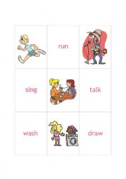 English Worksheet: Flashcards ACTIONS part 3