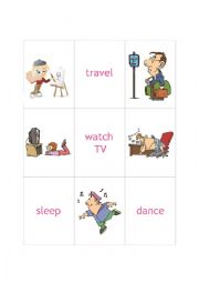 English Worksheet: Flashcards ACTIONS part 4